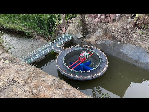 Building a mini-hydro turbine suction power in the middle of the lake