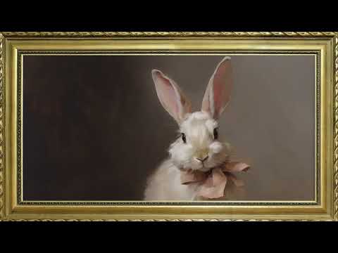 EASTER BUNNY OIL PAINTING FREE TV ART WALLPAPER SCREENSAVER BACKGROUND VINTAGE FRAMED SAMSUNG TV ART