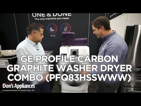 GE Profile 4.8 Cu. Ft. Carbon Graphite Washer Dryer Combo (Model # PFQ83HSSWWW)