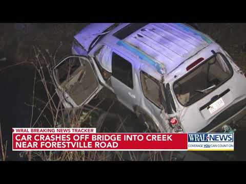 SUV crashes into Harris Creek in Wake County