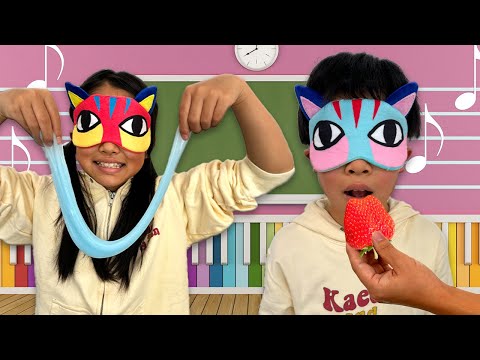 【学校ごっこ】かえであーたんと人間の五感について学ぼう！　Dad teaches Kaede and Ahtan 5 human senses