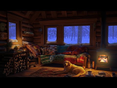 Snowfall for Sleep -  Snowstorm Sounds and Warm Fireplace for Fast Sleep, Study, Concentration