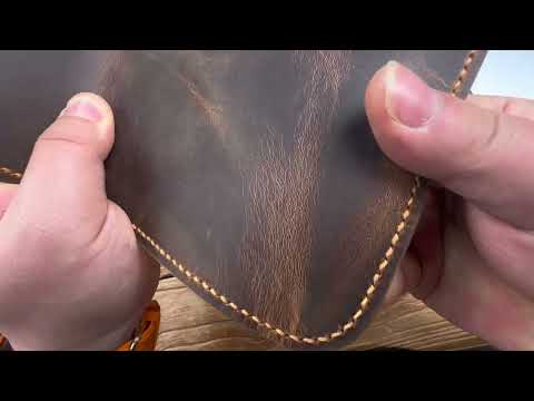 Handmade Full-Grain Leather Inner Pocket | #leathercraft  #handstitched