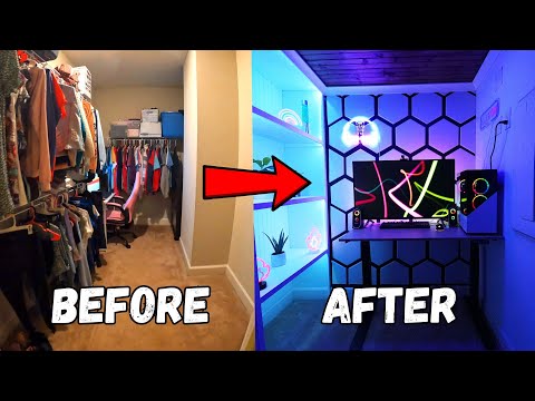 I built a HIDDEN gaming room in my closet