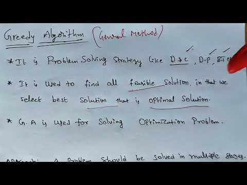 Introduction to Greedy Method | General Method | Applications | Lec-20 | #Greedymethod #daa #feed