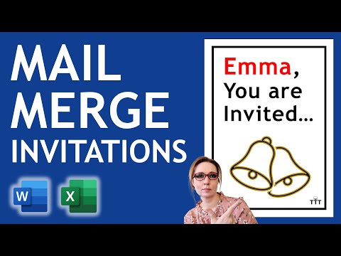 Mail Merge to Create INVITATIONS in Microsoft Word Using Data From Excel | Step by Step