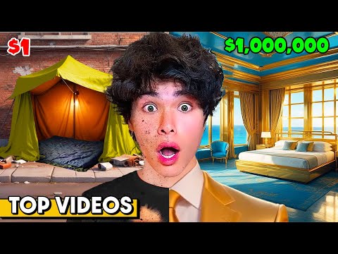 Surviving $1 vs $1,000,000 Vacations! | Stokes Twins