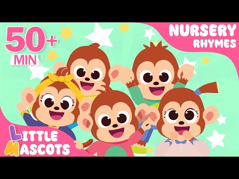 ✨Five Little Monkeys🐵 + Baa Baa Black Sheep + more Little Mascots Nursery Rhymes & Kids Songs