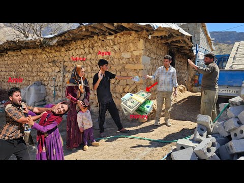 fatima and Ayas are happy together: Finishing plastering of house and paying wages🏠🌾(kohrig family)