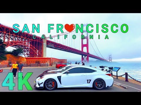 San Francisco Golden Gate Bridge Walk, California USA 4K - UHD