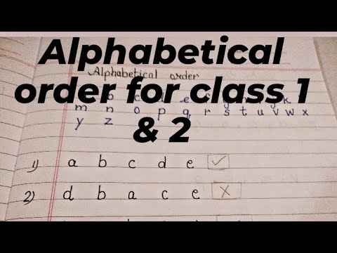 English Grammar |Alphabetical Oder for Class 1 & 2 |