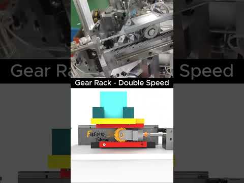 Gear Rack - Double Speed  #mechanic #engineering #mechanism #mechanical #3dmodel