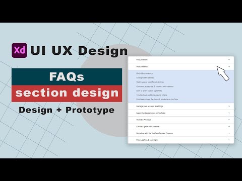 FAQs section design and Prototyping in XD | adobe XD Prototyping | adobe XD tutorial