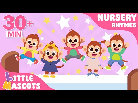 ✨Five Little Monkeys🐵 + Five Little Speckled Frogs + more Little Mascots Nursery Rhymes & Kids Songs