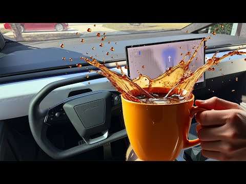 Tesla Cybertruck FSD 12.5.5.2 HOT COFFEE Test