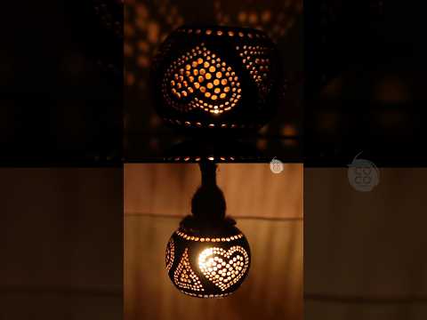 Tea light candle and hanging lamp using coconut shell #coconutshellcrafts #homedecor