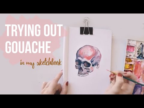 Trying out Gouache ✨painting a skull