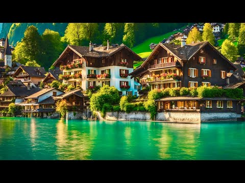 Interlaken , Beautiful Town In Switzerland 🇨🇭 Peaceful Walk In A Swiss TOWN !