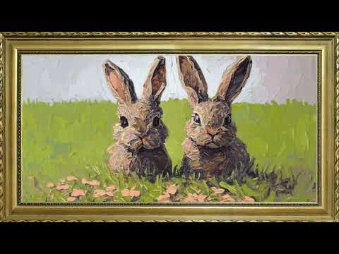 EASTER BUNNY FREE TV ART WALLPAPER SCREENSAVER TV ART HOME DECOR FRAMED OIL PAINTING SPRING TV ART