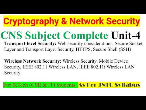 CNS Complete Unit 4 Topics | Cryptography & Network Security #conceptclearbydrmvk #jntuh #feed #cse