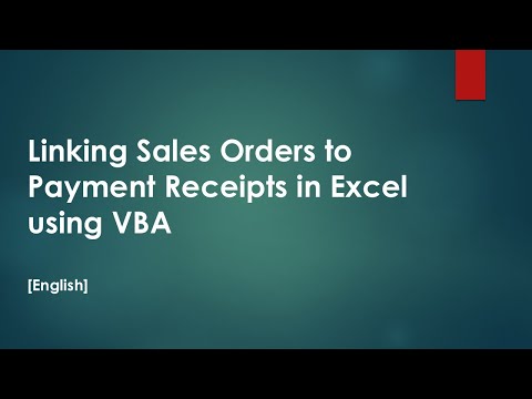 Linking Sales Orders to Payment Receipts in Excel using VBA