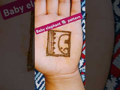 simple baby elephant 🐘 mehandi pattern 👍🐘#babyelephant #shorts #heenadesign #mehndi #henna