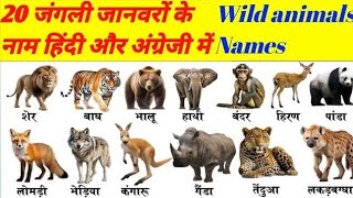 20 Wild Animals Name in Hindi and English with Pictures | 20 जंगली जानवरों के नाम | Animals Name |