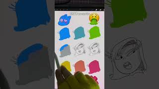 ⍰ 🤮👑🌺 Emoji Color Mixing Palette Inside out 2 #insideout2 #insideout #colors