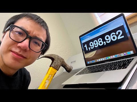 SMASHING MY MACBOOK AT 2 MILLION SUBSCRIBERS - LIVE