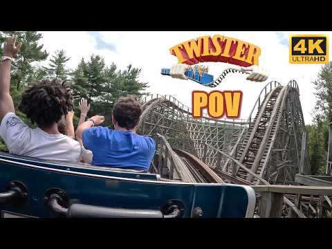 Twister POV (Back Row, 4K 60FPS, 2024), Knoebels Wooden Coaster | Non-Copyright