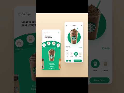 Starbucks App UI | Speed UI | Coffee Shop App UI #figma #shorts