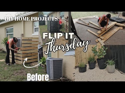 SMALL HOME DIY PROJECTS! DIY AC unit fence for FREE ! FREE DIY PROJECTS!  Flip it Thursday episode 3