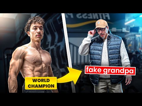 Fake Grandpa Shocks Gym Bros with INSANE Strength