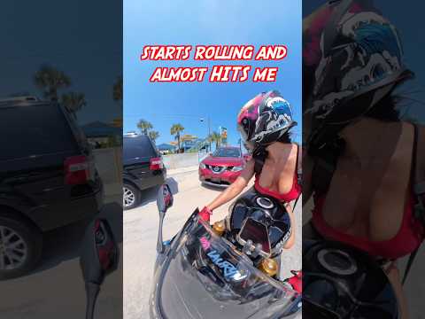 DRIVER DIDN’T SEE ME?! #beachride #beachbikeride #motogirl #bikergirl #bikerchick #gsxr1000r