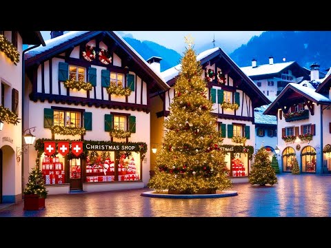 Christmas in Interlaken Switzerland🇨🇭 Night Walk In Swiss Town INTERLAKEN