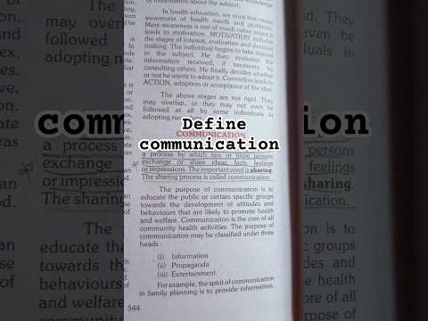 Define Communication #shorts #tobeanurse #shortsfeed #youtubeshorts #trending #viralshort #community