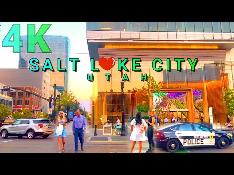 Salt Lake City Sunset Walk, Utah USA 4K - UHD