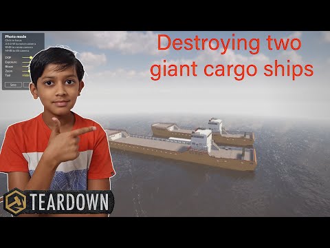 Destroying Two Giant Cargo Ships. #Teardown #GiantCargoShips