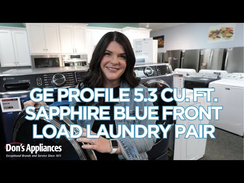 GE Profile 5.3 Cu. Ft. Sapphire Blue Front Load Laundry Pair