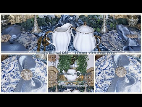 The Blue and Gold Rose Tablescape for Two | 2023 Glam Home Décor Ideas | Decorate My Space 23