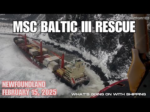 MSC Baltic III's 20 Mariners Rescued by Royal Canadian Air Force CH-149 Cormorants