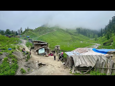 Heavy Rain in The Nepali Nomadic Mountain Village । Real Life in Remote Village of Mid West Nepal