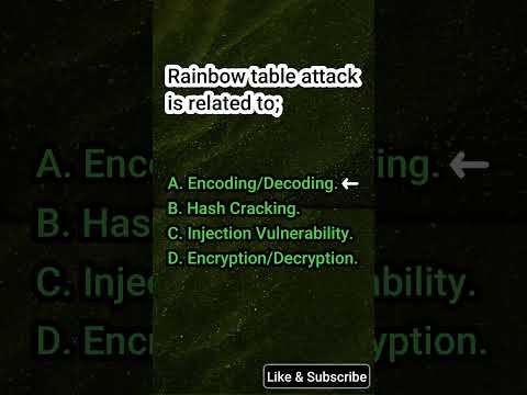 Can you answer? Rainbow Table Attach is related to? #quiz #hacker #cybersecurity #information