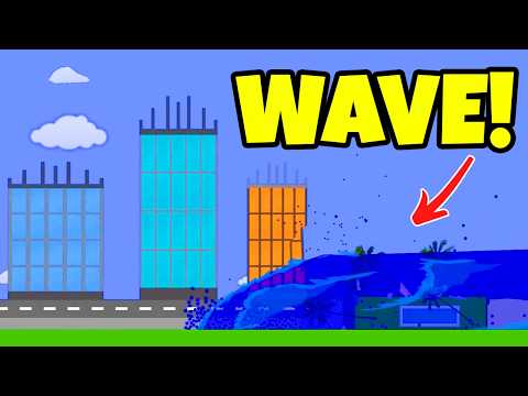 Actual Realistic Tsunami Simulator! | Algodoo Destruction