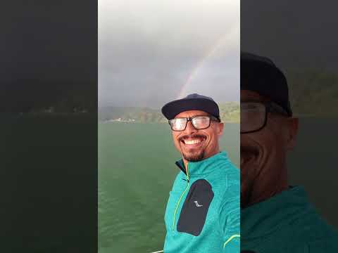 Un hermoso arcoiris completo nos recibió ayer en el lago Gatún, solo faltaron las cubetas con oro