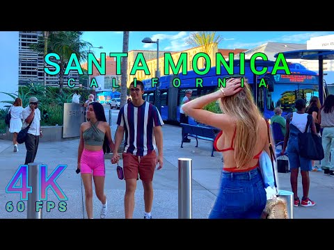 Santa Monica Promenade Walk, Los Angeles USA 4K-UHD