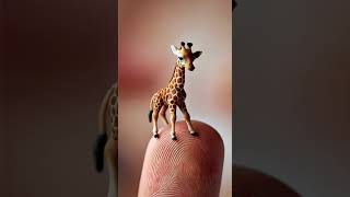 Tiny Giraffe Standing on My Finger: Cutest Miniature Ever!🦒#MiniGiraffe #cuteanimals #cute #animals