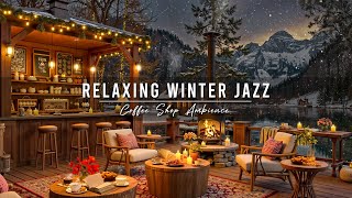 Cozy Winter Coffee Shop Ambience & Jazz Relaxing Music for Studying ⛄ Smooth Jazz Instrumental Music