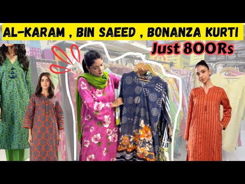 Alkaram Bin Saeed Bonanza Branded Kurti | Just In 800 Rs | Hyderi Bara Market | Shop Under Budget 🌈