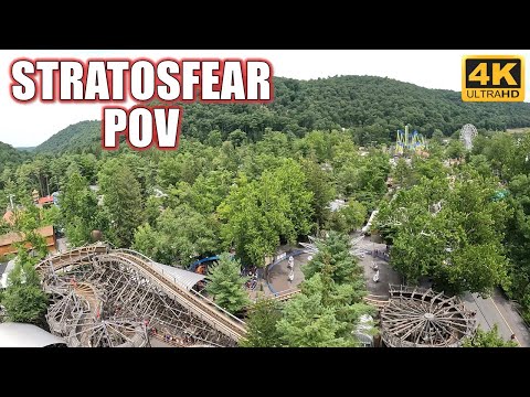 Stratosfear POV (4K 60 FPS, Flying Turns Side, 2024), Knoebels ARM/Larson Drop Tower | Non-Copyright